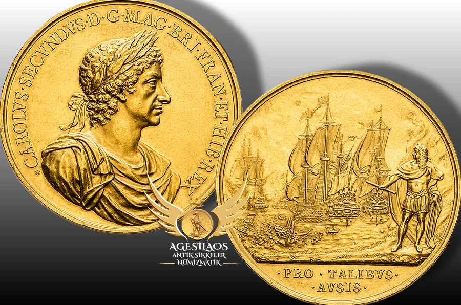 Bu muhteşem madalya, İkinci İngiliz-Hollanda Savaşı'nın ilk büyük deniz muharebesi olan Lowestoft Muharebesi'nde  [13 Haziran 1665] kendilerini gösteren subaylara verilmiştir. 