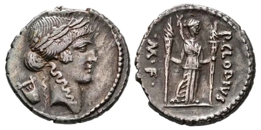 Agesilaos Antik Sikkeler Nümizmatik_Roma Cumhuriyeti Publius Clodius Turrinus Sikkeleri (19).webp